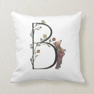 B is voor Beer en Begonias Pillow! Kussen
