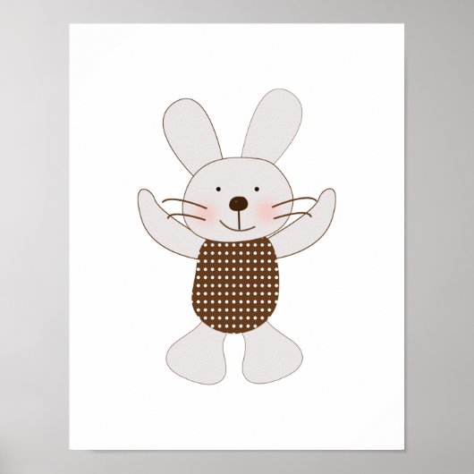 B is voor Beer Konijn Kunst Poster (Voorkant)