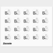 B is voor Beer Ronde Sticker (Vel)