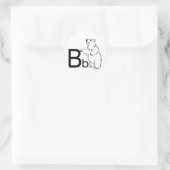 B is voor Beer Ronde Sticker (Tas)