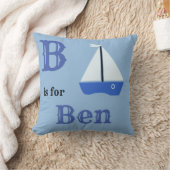 B is voor Ben baby jongen Worpkussen Kussen (Deken)