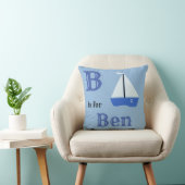 B is voor Ben baby jongen Worpkussen Kussen (Stoel)