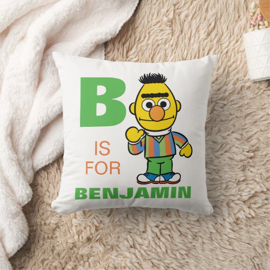 B is voor Bert | Jouw namen toevoegen Kussen (Deken)