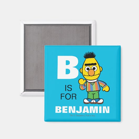 B is voor Bert | Jouw namen toevoegen Magneet (Voorkant / Achterkant)