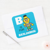 B is voor Bert | Jouw namen toevoegen Vierkante Sticker (Envelop)