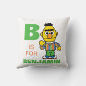 B is voor Bert | Voeg je naam toe Kussen (Achterkant)