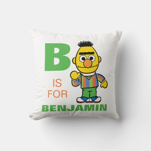 B is voor Bert | Voeg je naam toe Kussen (Voorkant)