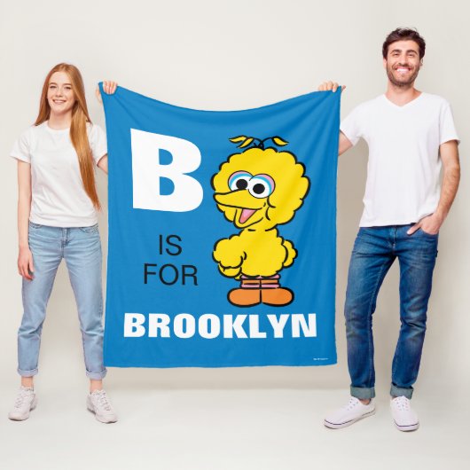 B is voor Big Bird | Jouw namen toevoegen Fleece Deken (In situ)