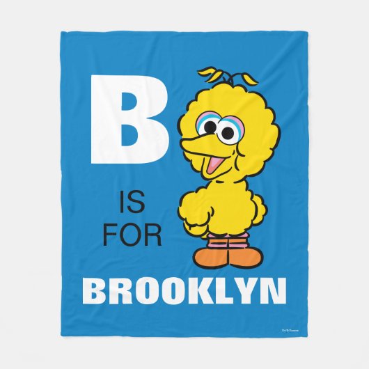B is voor Big Bird | Jouw namen toevoegen Fleece Deken (Voorkant)