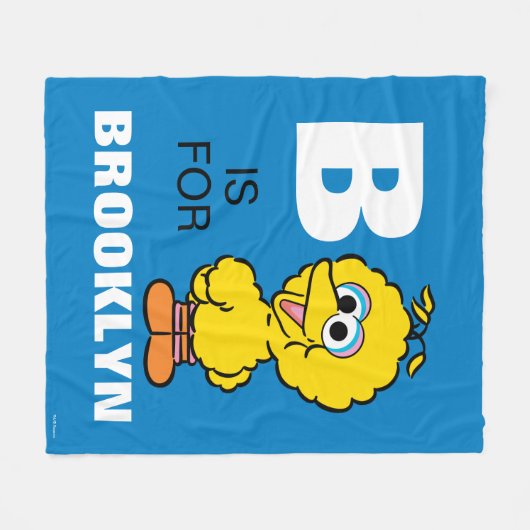 B is voor Big Bird | Jouw namen toevoegen Fleece Deken (Voorkant (Horizontaal))