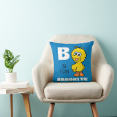 B is voor Big Bird | Jouw namen toevoegen Kussen (Stoel)