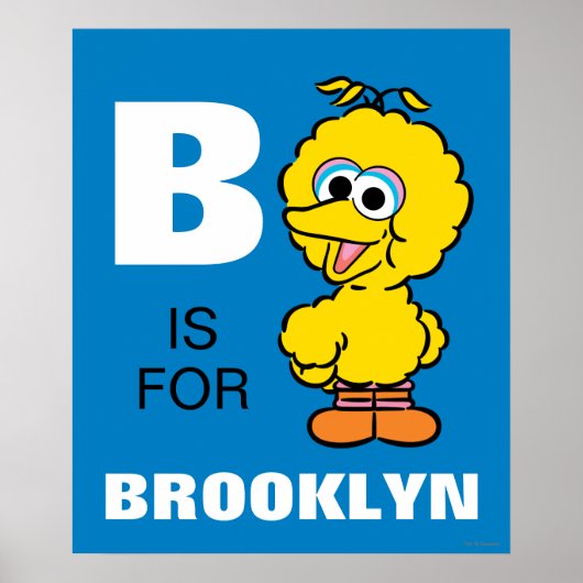 B is voor Big Bird | Jouw namen toevoegen Poster (Voorkant)