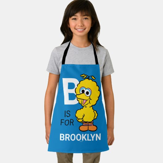 B is voor Big Bird | Jouw namen toevoegen Schort (Insitu)