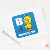 B is voor Big Bird | Jouw namen toevoegen Vierkante Sticker (Envelop)