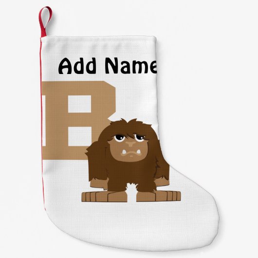 B is voor Bigfoot Kleine Kerstsok (Voorkant)