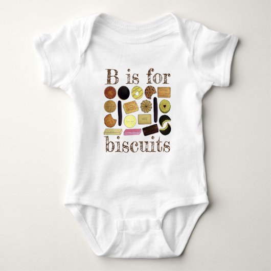 B is voor Biscuits UK British Cookies Digestives Romper (Voorkant)