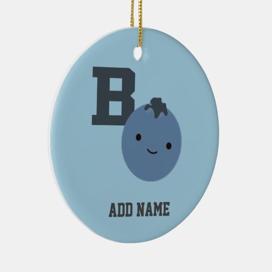 B is voor blauwbes keramisch ornament (Rechts)