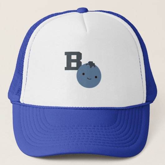 B is voor blauwbes trucker pet (Voorkant)
