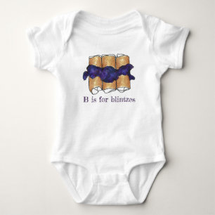 B is voor Blintzes Blueberry Blintz joodse Cuisine Romper