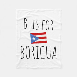 B is voor Boricua Baby Dekentje | Puerto Rico Flee Fleece Deken