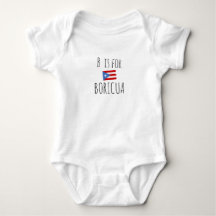 B is voor Boricua Baby | Puerto Rico Bodypakje
