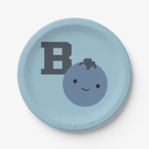 B is voor Bosbes Papieren Bordje