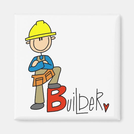 B is voor Bouwer Magneet (Voorkant)