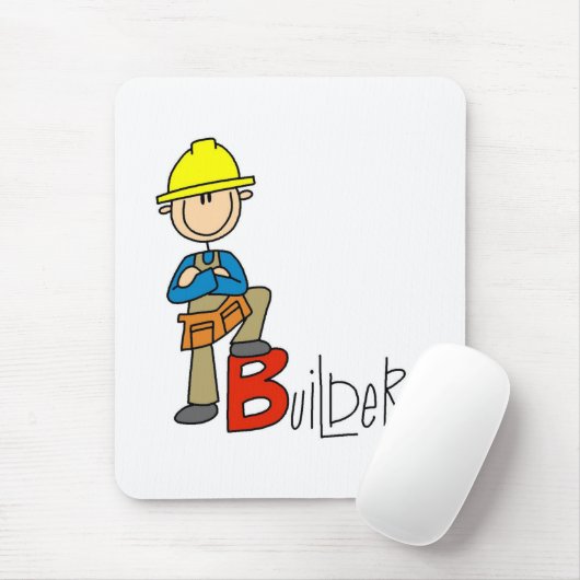 B is voor Bouwer Muismat (Met muis)