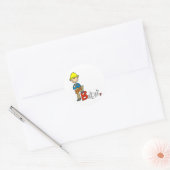 B is voor Bouwer Ronde Sticker (Envelop)