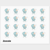 B is voor Boy Blue Baby Buggy Ronde Sticker (Vel)