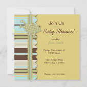 B is voor Boy Invitation Square Kaart (Achterkant)