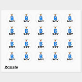 "B" is voor BOY Ronde Sticker (Vel)