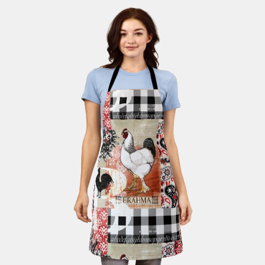 B is voor Brahma Backyard Chicken Schort (Gedragen)