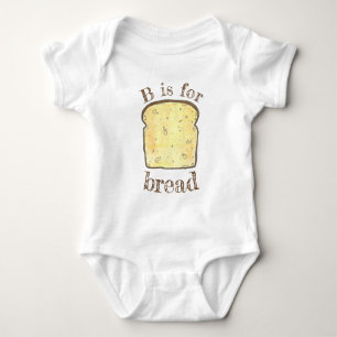 B is voor BREAD Slice Alphabet Letter Foodie Romper