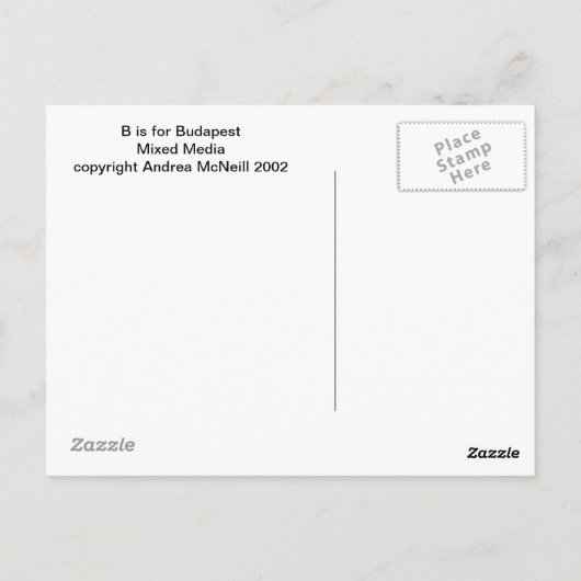 B is voor briefkaart Boedapest (Achterkant)