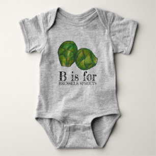 B is voor BRUSSEL SPROUTS Green Veggie Alphabet B Romper