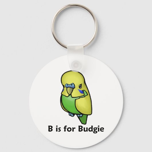 B is voor Budgie Sleutelhanger (Voorkant)