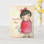 B is voor Bunny - Moederdag Kaart (Gele Bloem)