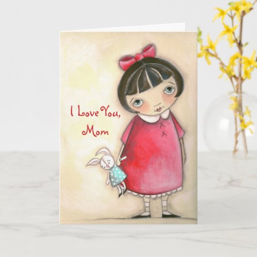 B is voor Bunny - Moederdag Kaart (Gele Bloem)