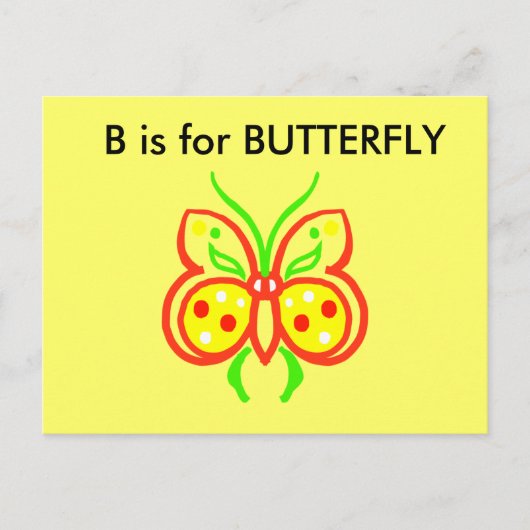 "B" is voor een Butterfly Alphabet Flashcard Briefkaart (Voorkant)