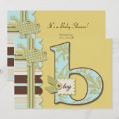 B is voor Jongen Uitnodiging (Voorkant / Achterkant)