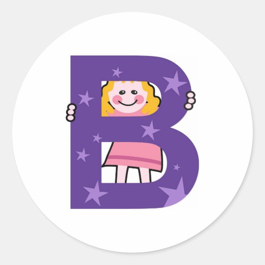 B is voor... ronde sticker (Voorkant)