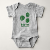 B is voor spruitjes - Groen veggie Alfabet B Romper (Voorkant)