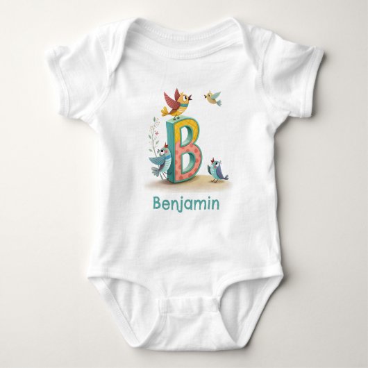B is voor vogels personaliseren romper (Voorkant)