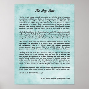 B J Palmer - De grote idea Chiropractische afdruk Poster