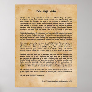 B J Palmer - De grote idea Chiropractische afdruk Poster