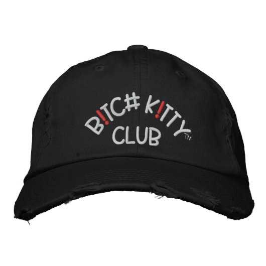 B K!TTY CLUB Logo, donker vervormd Pet (Voorkant)