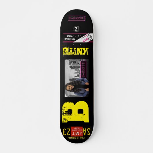 B KNITE SKATEBOARD / JMT USA Skateboard, 7¾" Dek (Voorkant)