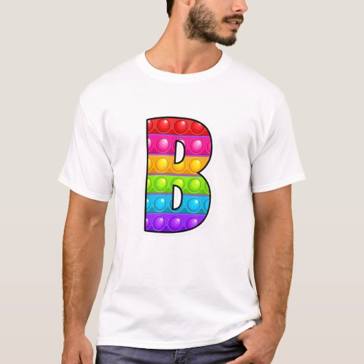 B Kutest Capital Letter B Alphabet Funny Poppin Ki T-shirt (Voorkant)