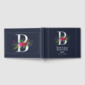 B Letter Initiele Monogram Bloem Naam Bruiloft Gastenboek (Volledig)